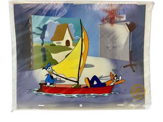 Disney Limited Edition No Sail Sericel Donald Duck & Goofy Animation Art 1990